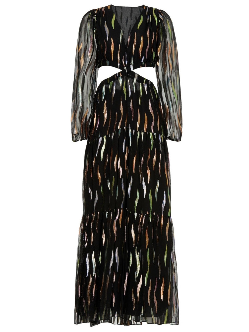 Black Multicolor Cutout Maxi Dress - Picture 2 of 5